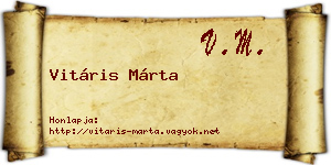 Vitáris Márta névjegykártya